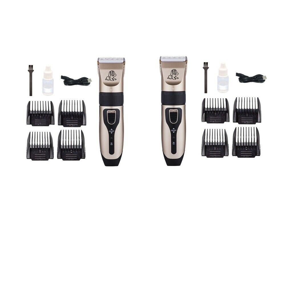 2Set Dog Shaver Clippers USB Pet Hair Trimmer 5-gear Blades for Dogs & Cats