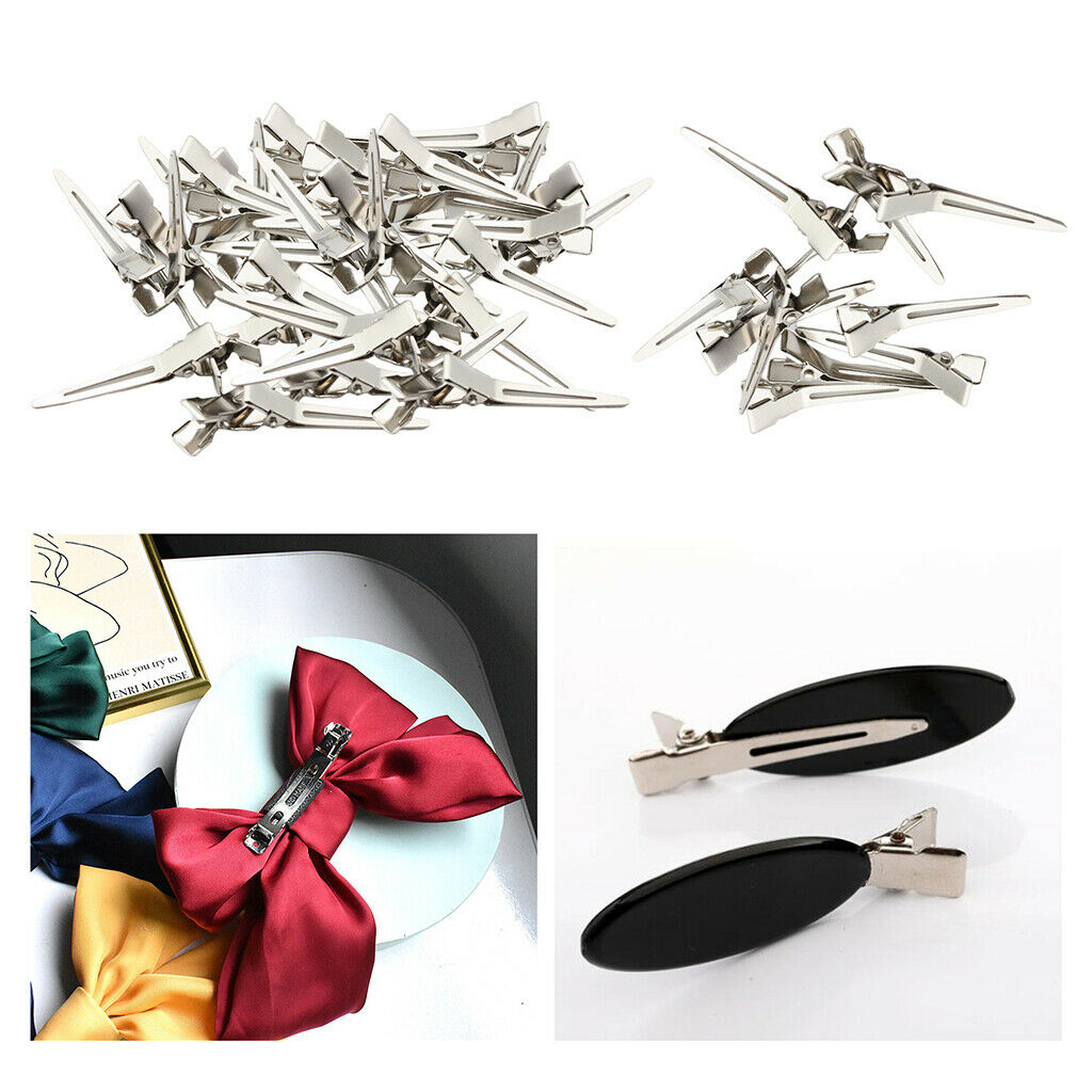 50pcs Women's Iron Bows Alligator Curl Clips Hair Pins Clamps Holders Crafts