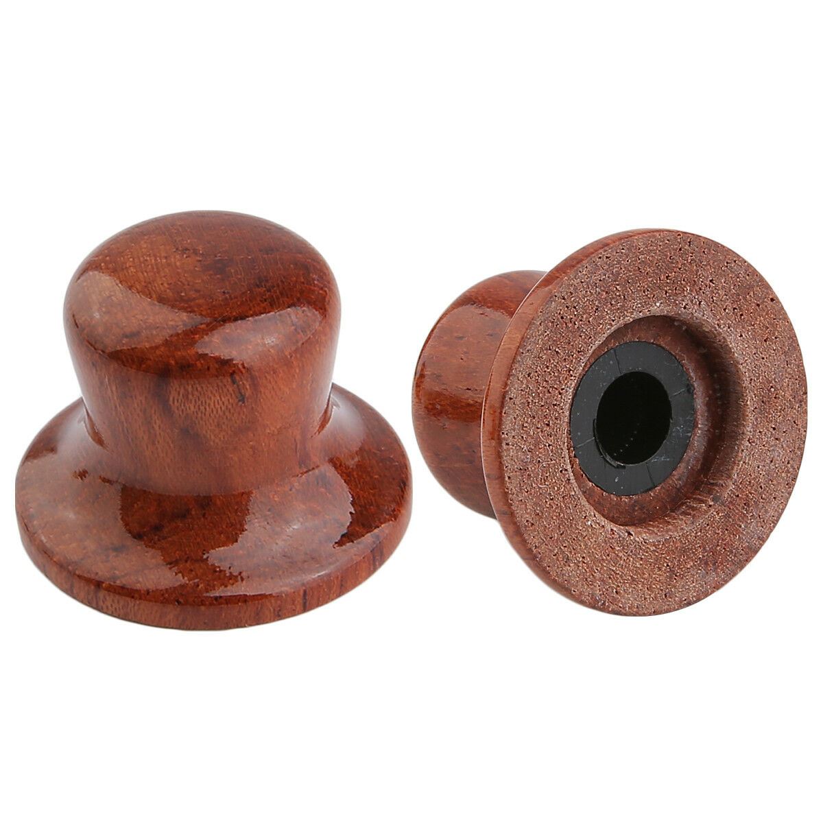 2x Bubinga Wood Guitar Bass Top Hat Knobs Wood Knobs Push On Fit