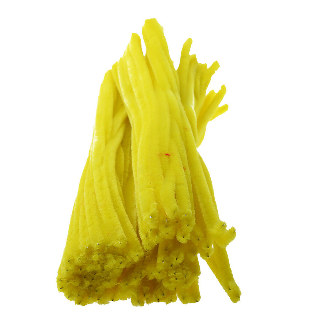 100pcs DIY Chenille Stems Pipe Cleaners Children Educational Toys Yellow
