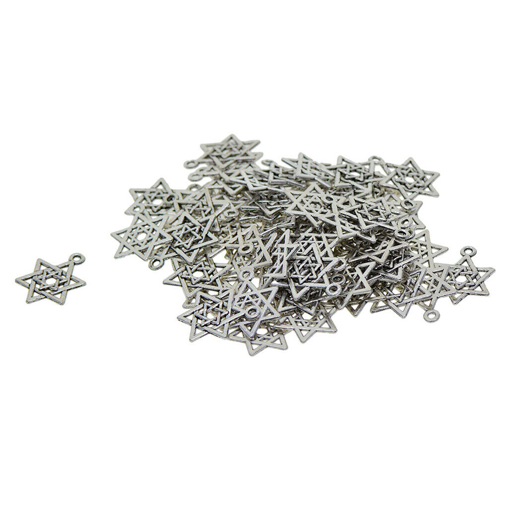 Pack of 50 Star of   Charms Pendant for Making Religious Objects Jewelry