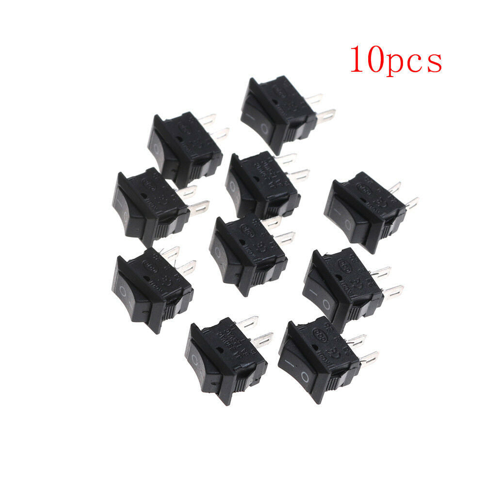 10x 10*15MM Small Black Rocker Switch KCD1-11 250VAC/3A 6A 125V AC 2P Switc WF