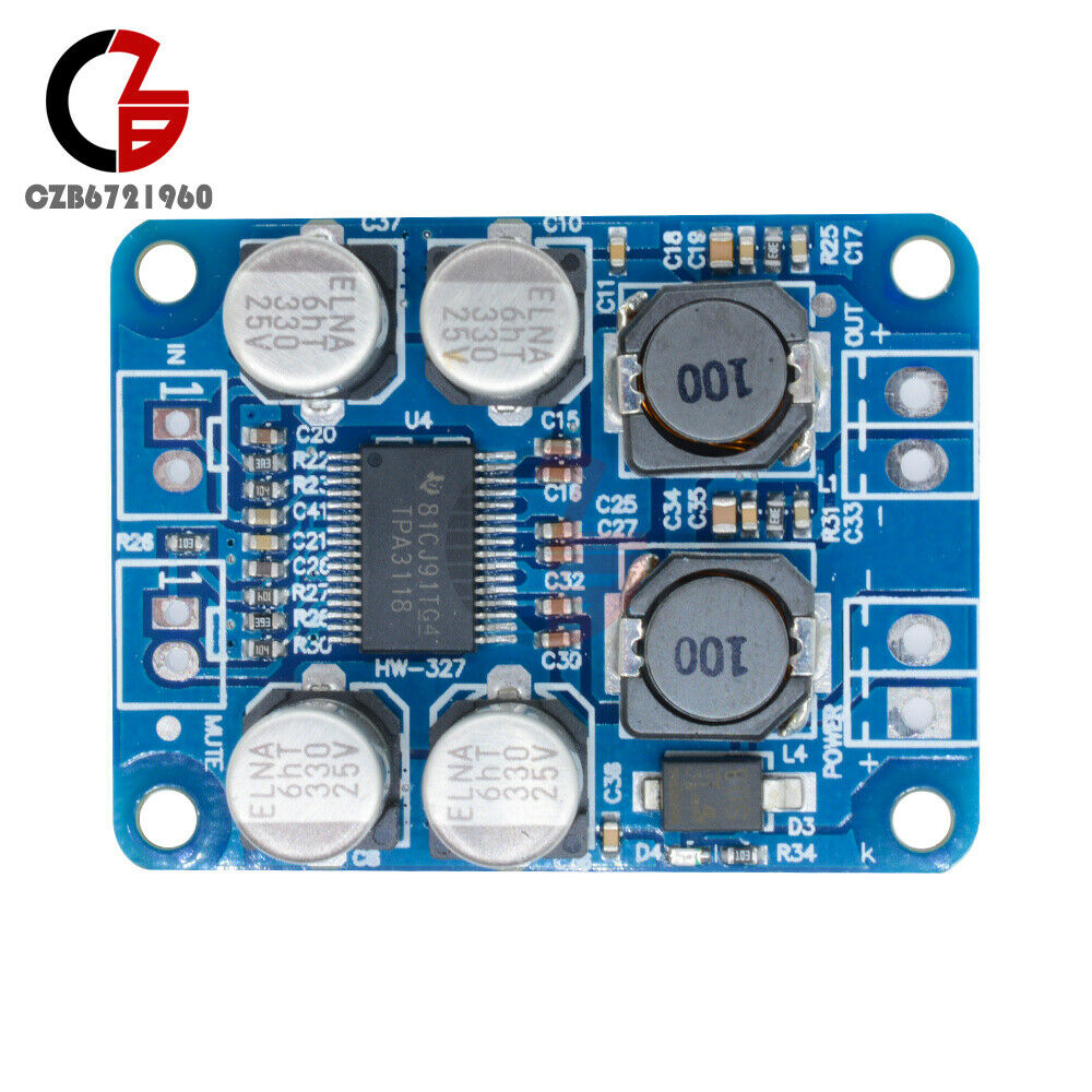 2PCS 60W TPA3118 PBTL Mono Digital Amplifier Board 1X60W 8-24V Replace TPA3110