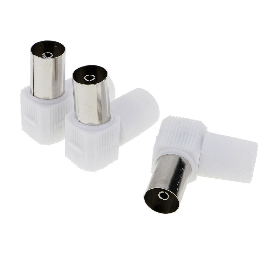 Right Angle 10x RF Female+10x RF Male Plug Coaxial Connector for TV Aerial
