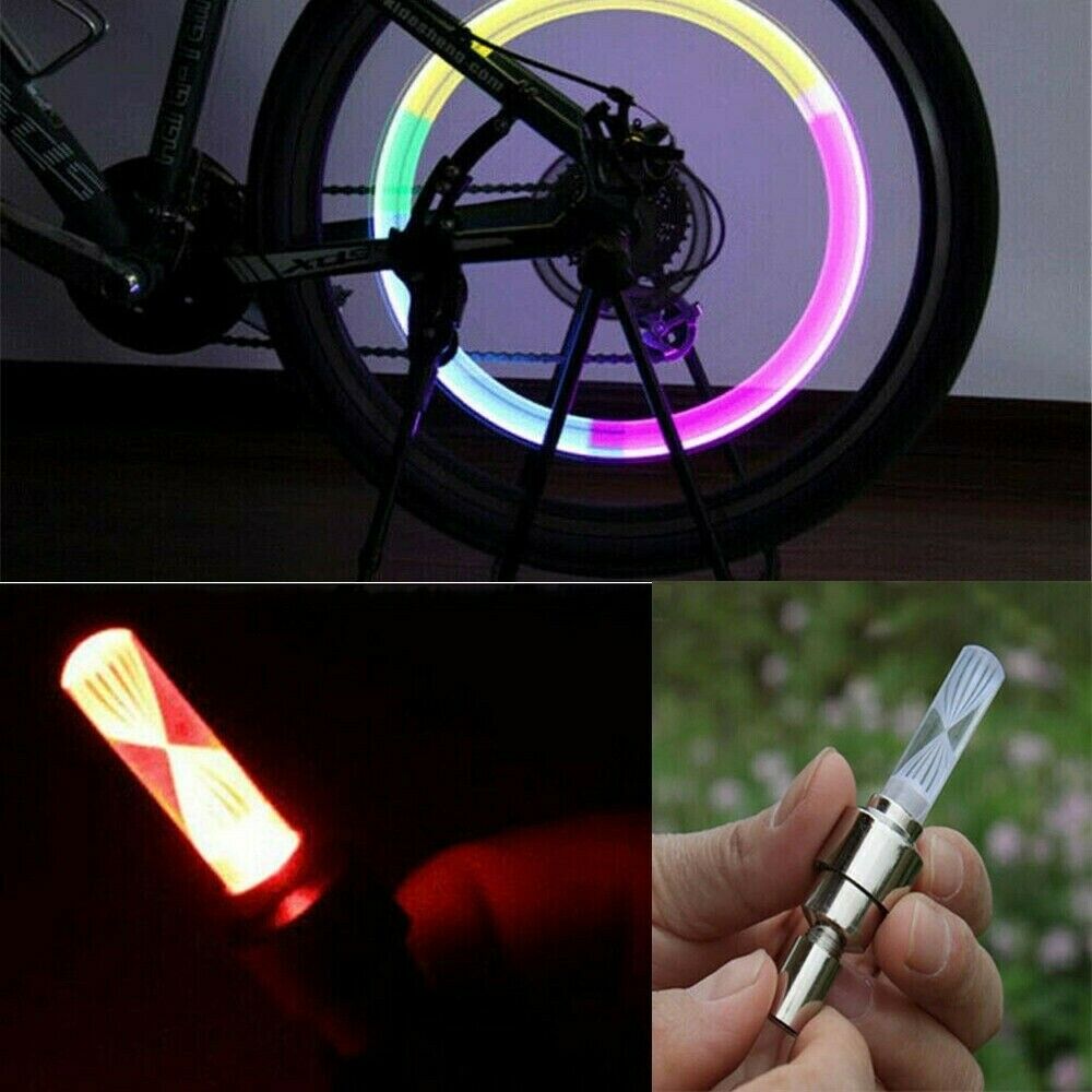 2pcs LED Lamp Flash Tyre Wheel Valve Cap Light For Car Bike Bicycle Motorcycle
