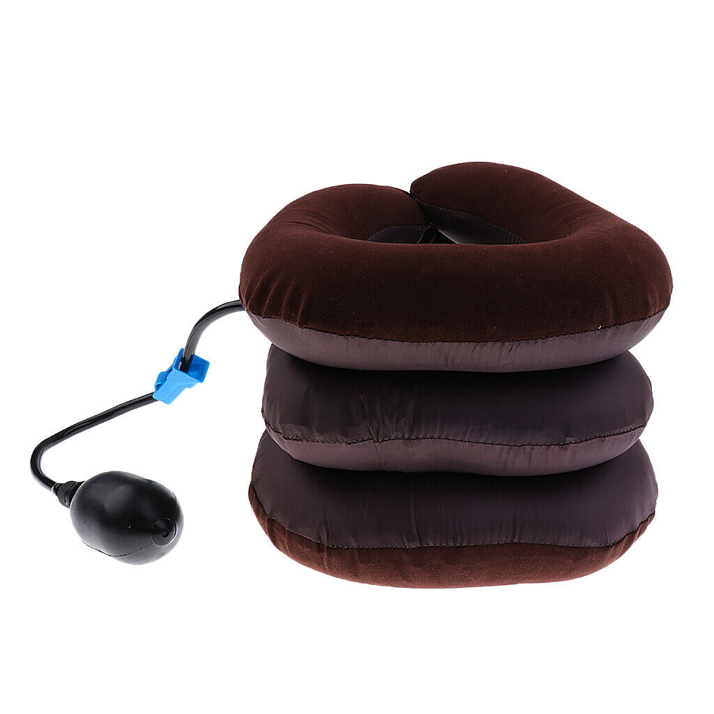 Soft 3-layer Air Inflatable Pillow Brace Neck Traction Head Neck Support