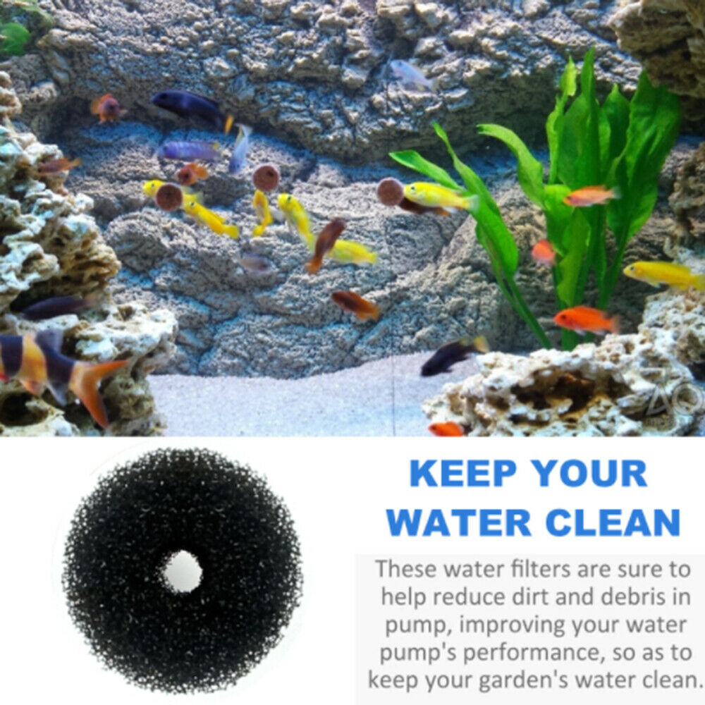 5pcs Sponge Aquarium Filter Protector Cover For Fish Tank Inlet Pond Black Foam
