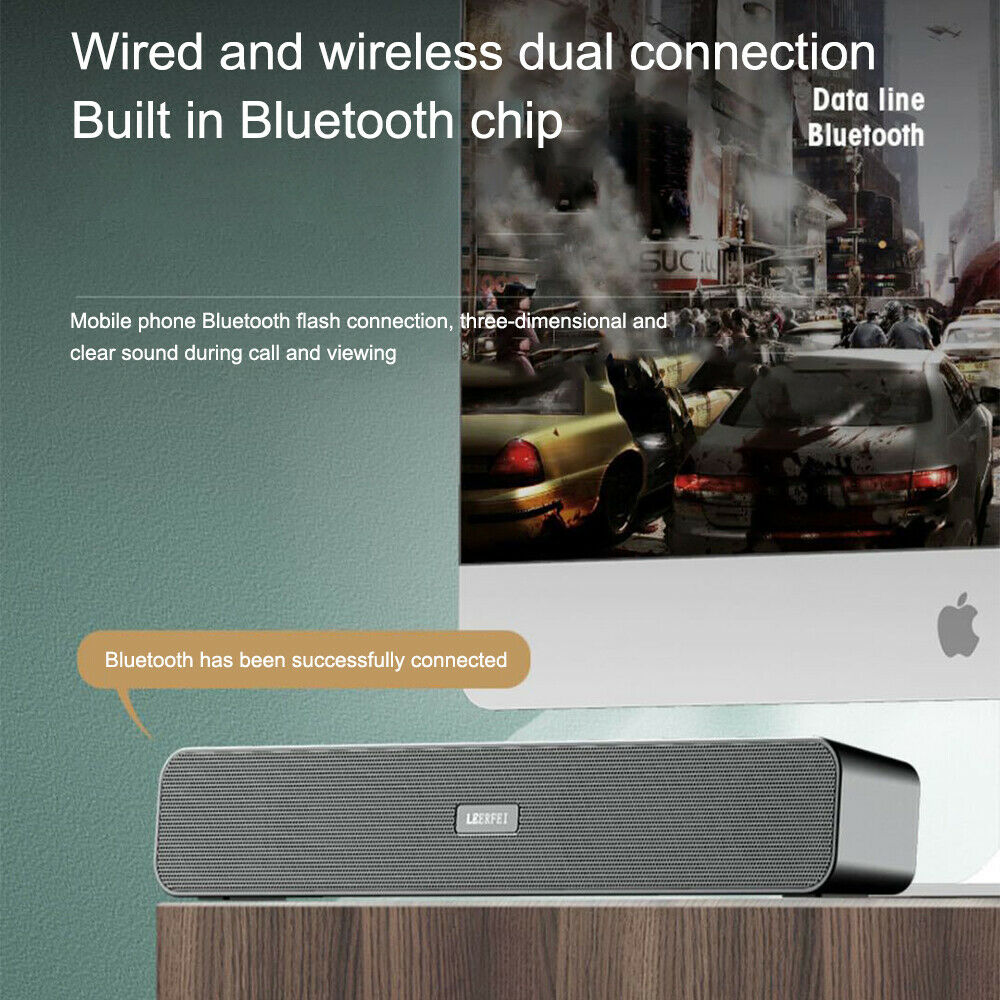 Bluetooth Computer Speakers Deep Bass Sound Box Stereo For PC Laptop Subwoofer