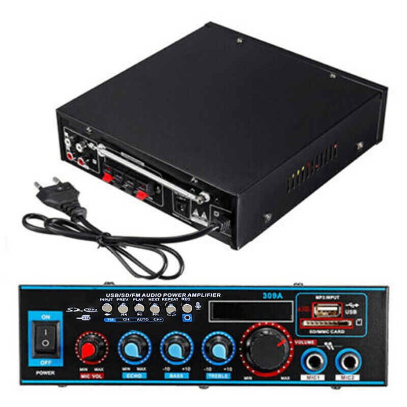 800W HiFi Digital Power Amplifier Mini Stereo Audio Microphone Amp Car Home 12V