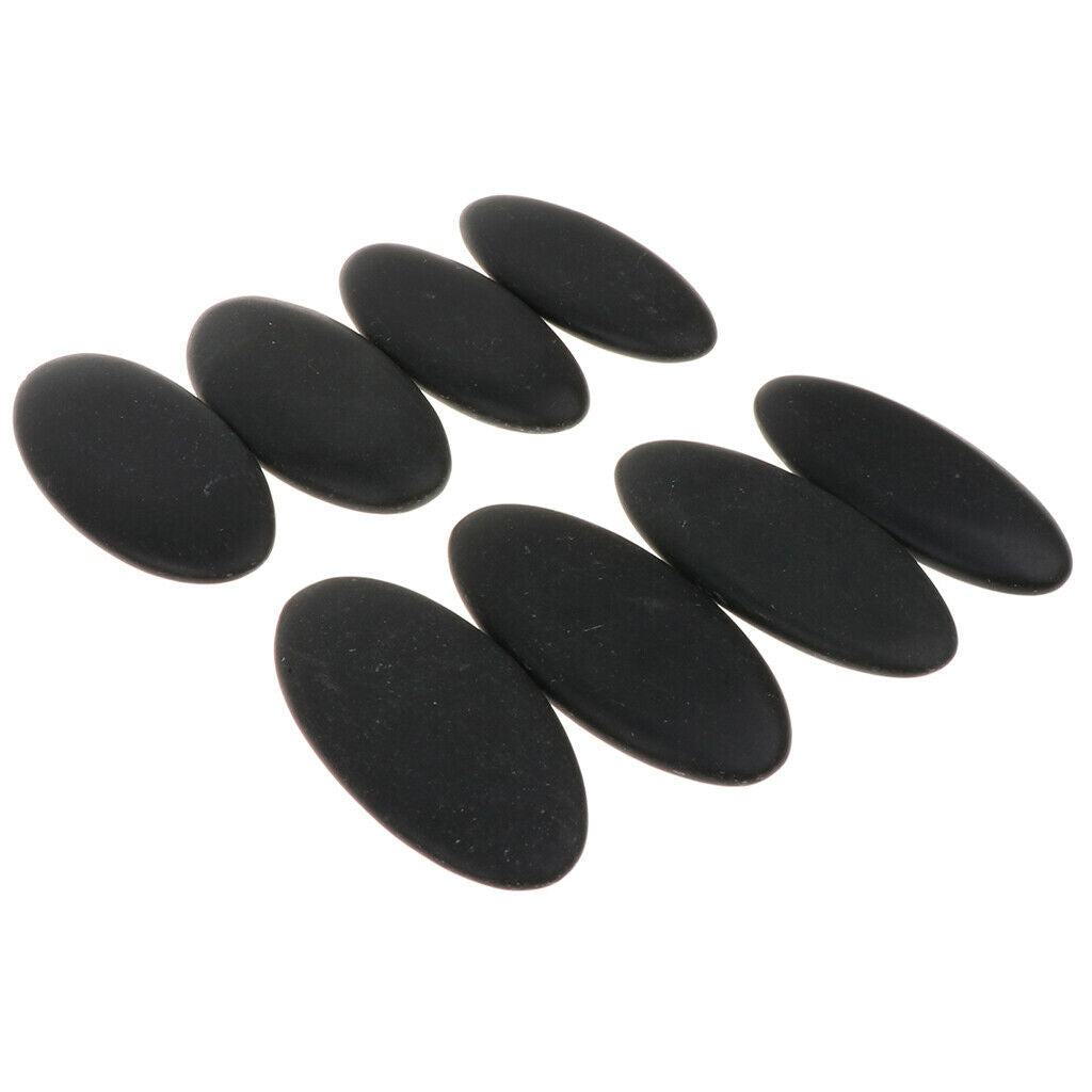 8 Pcs Large Black Natural Basalt Hot Stone Set for Massage Beauty Salon - Can be