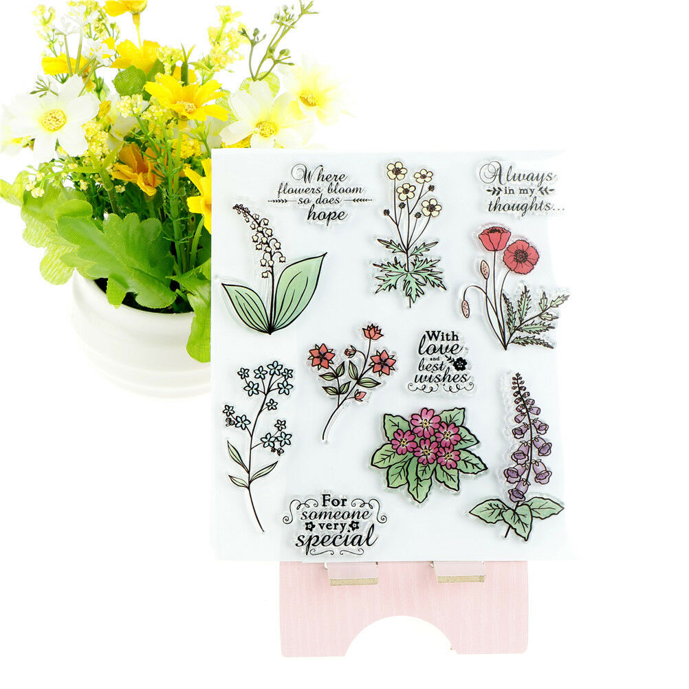 Transparent Clear Silicone Stamp flower Pattern for DIY Scrapbook Card Ma.l8
