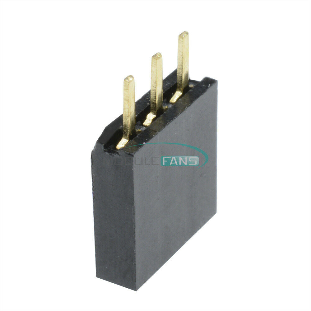 100PCS 2.54mm Header Single Row 1x3 Pins Female Straight Connector