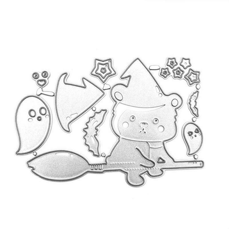 Halloween Bear Bat Ghost Metal Cutting Dies Stencil Scrapbooking DIY Album Stamp
