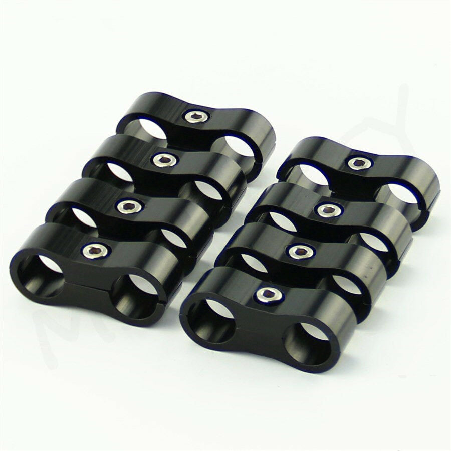 8x AN-10 Braided Internal Hose Separator Clamp Fitting Adapter Bracket 19mm I.D