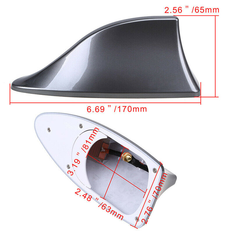 Car Truck Roof Aerial Cover FM/AM Radio Signal Grey Shark Fin Antenna Universal