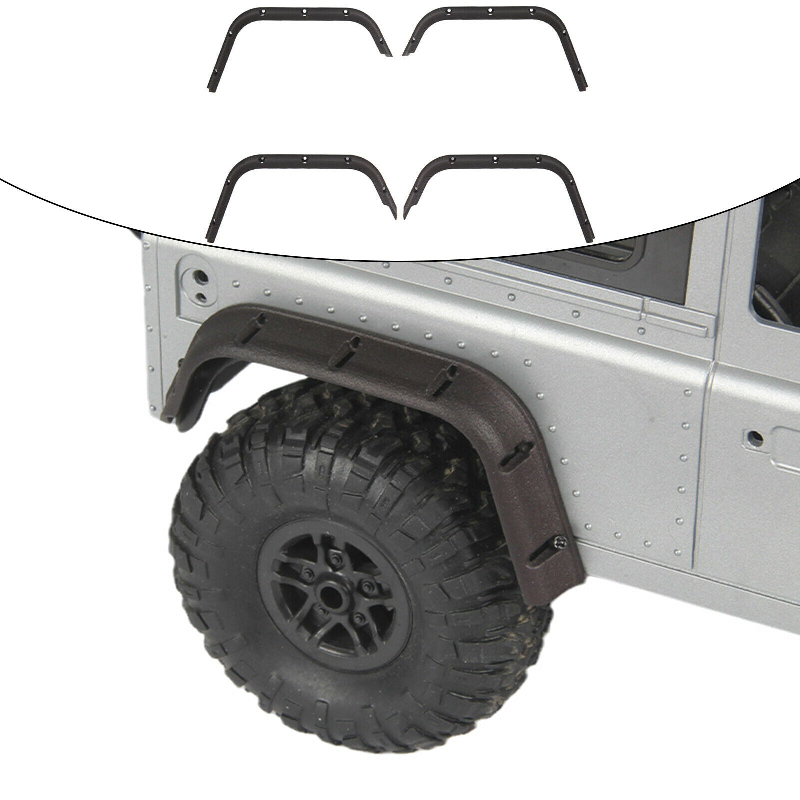 4x Fender Flares for MN D90 D91 MN96 MN99 MN99S 1:12 RC Crawler Replacements