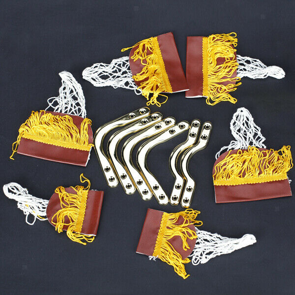 Pool Snooker Table Cotton Nets Pockets With Fringe Brass Finish Irons For