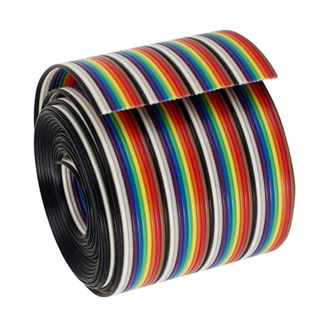 1M 1.17mm 40PIN Wire Flat Multicolored Flexible Rainbow Ribbon Jumper Cable