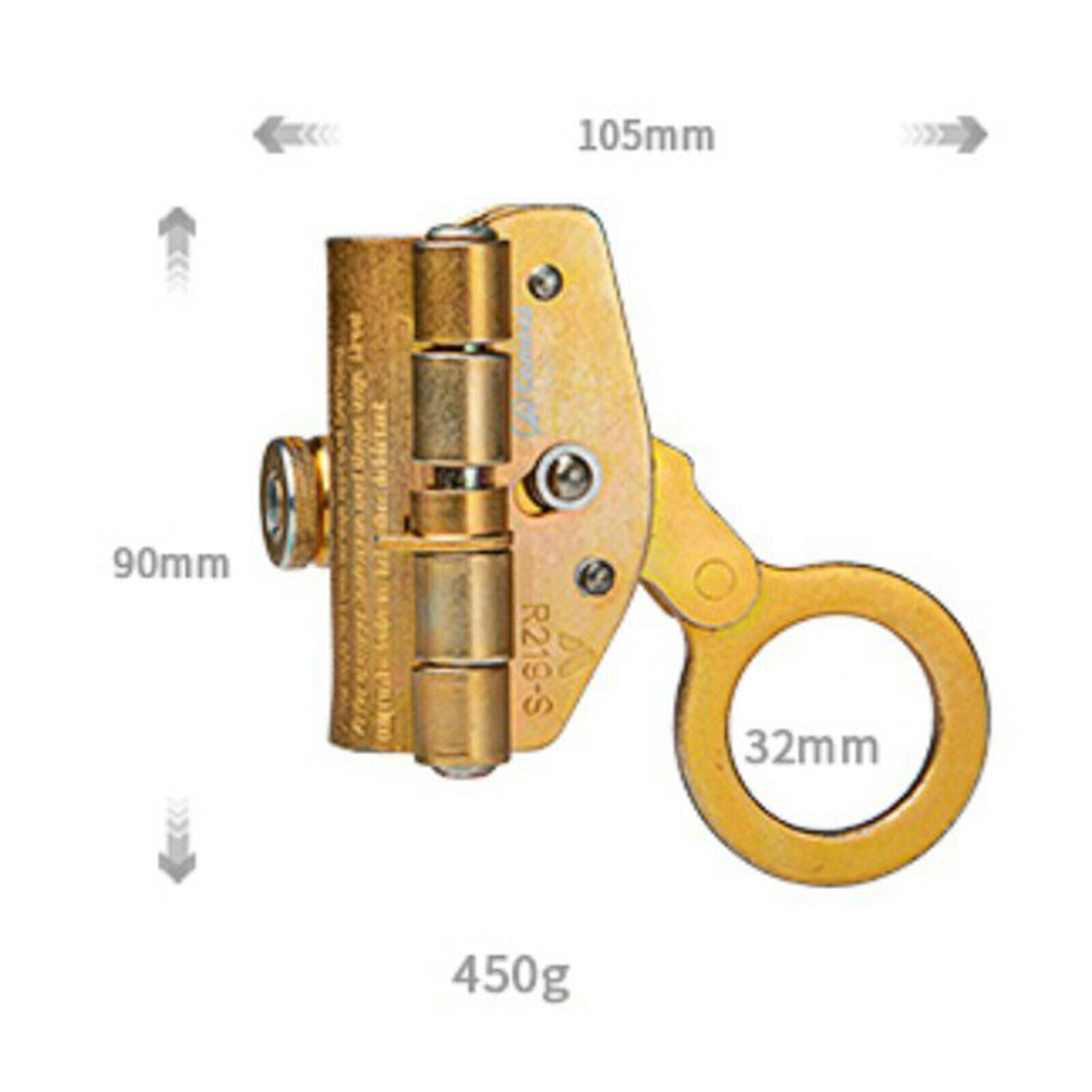 Sturdy Alloy Rope Grab 6KN Rope Protector Fall Arrest Ascender Pulley 600Kg