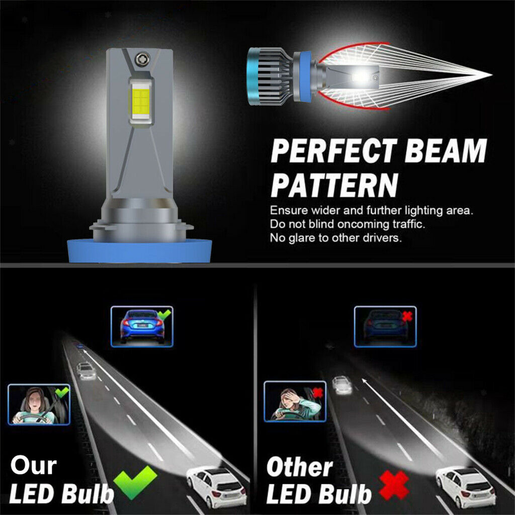 2x H7 LED Headlight Bulbs CNC Conversion Kit 35W Dustproof for Halogen Bulbs