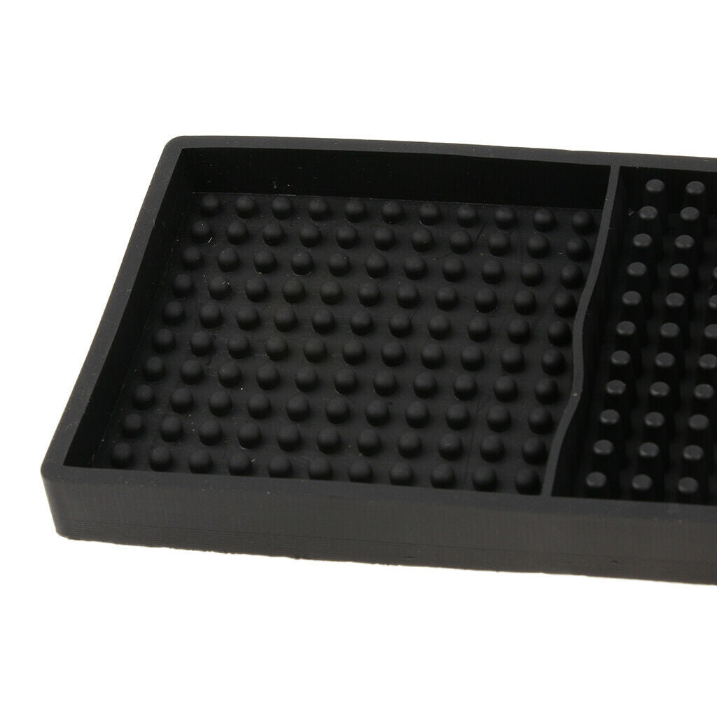 2 Pcs Heavy Duty Rubber Bar Mats Black, 60x8cm & 30x15 inch, Heat Resistant