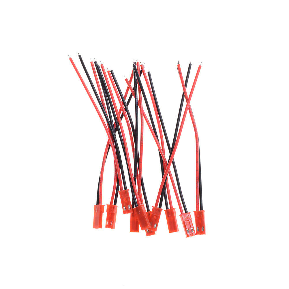 10X 100mm Male + Female JST Connector Plug Cable Male+Female for RC Battery s6DD