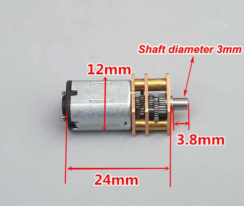 1pcs N20 mini Gear motor DC3V-6V 30mA 40RPM pure steel metal gear reducer