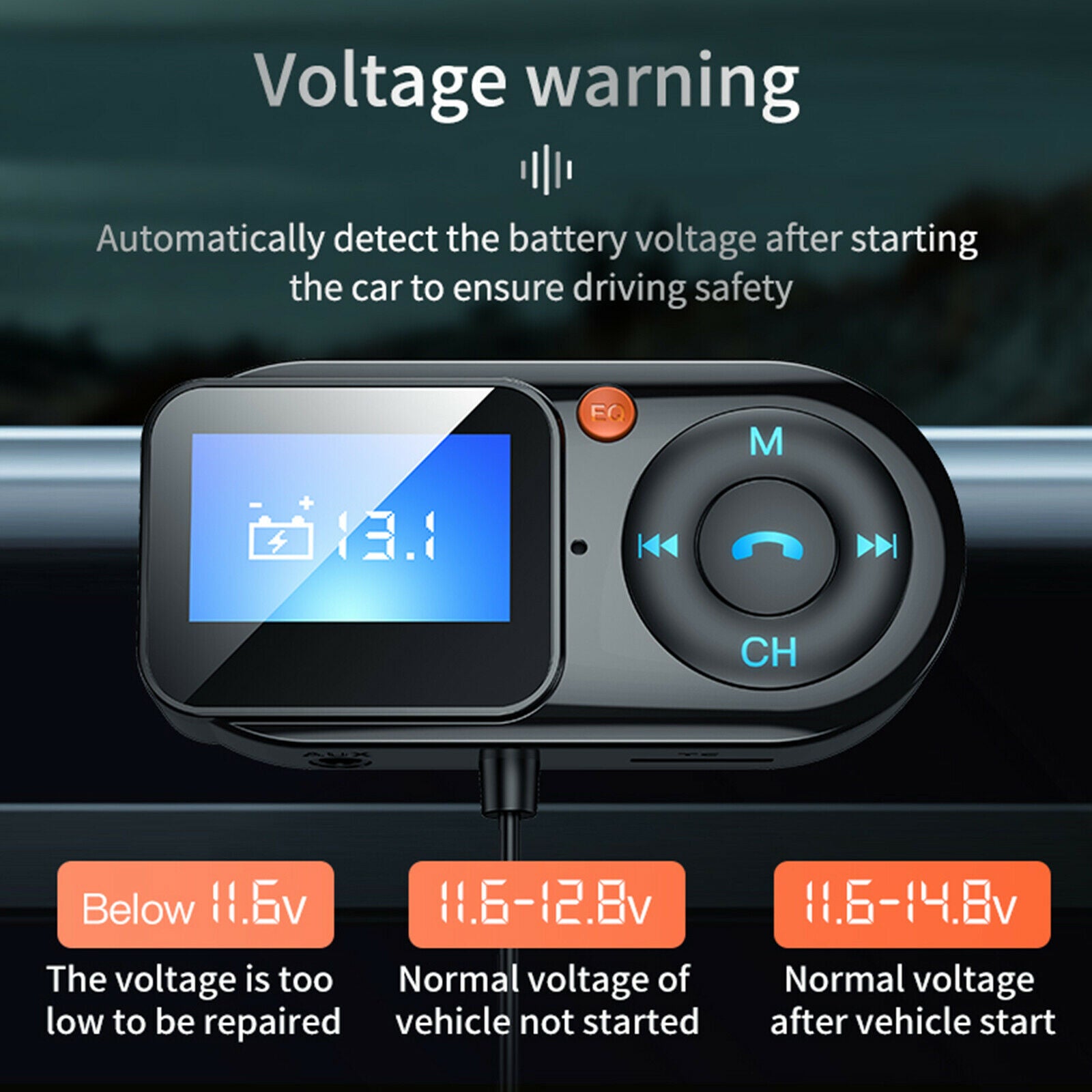 T1 Bluetooth 5.0 Car MP3 Player FM Transmitter Receiver Smart Car Charger Kit