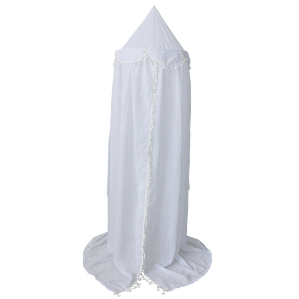 Kids Chiffon Bed Canopy Curtain Mosquito Net Bed Tent Bedroom Decor White