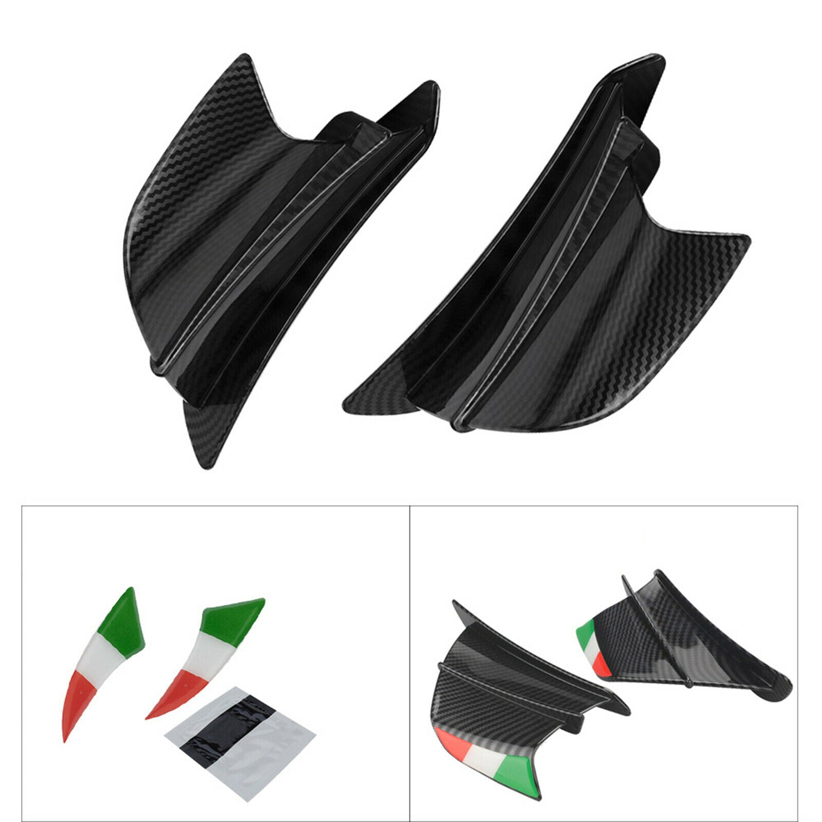 Motorcycle Gloss Fixed Wind Wing Winglets Aerodynamic Wing Kit Accessories