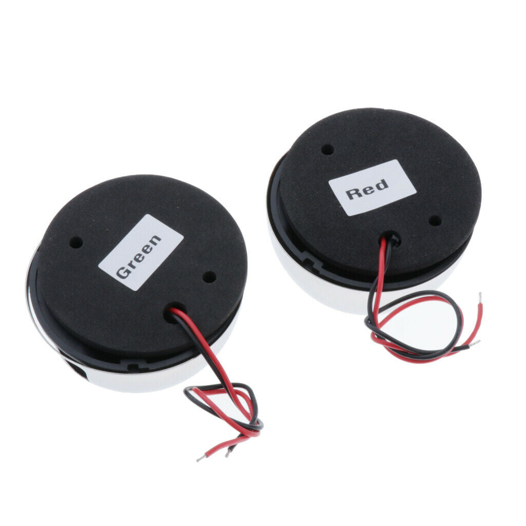 2 Pack Boat LED Rail Light Green&Red 12V 2W Chromed Brushed Nickle Bezel 3"
