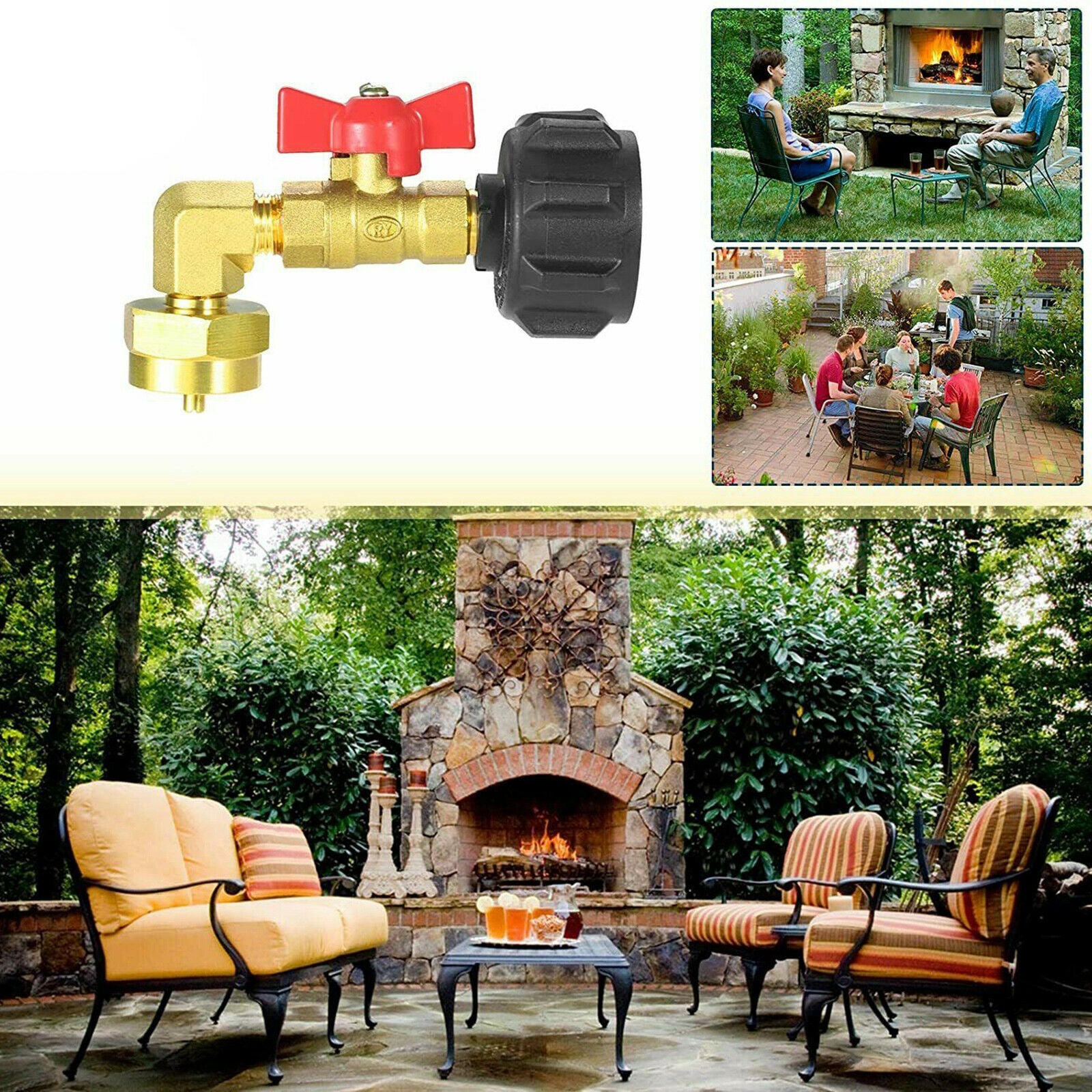 90 Degree QCC1 Type Propane Refill Adapter Coupler Fits for Camping Grill