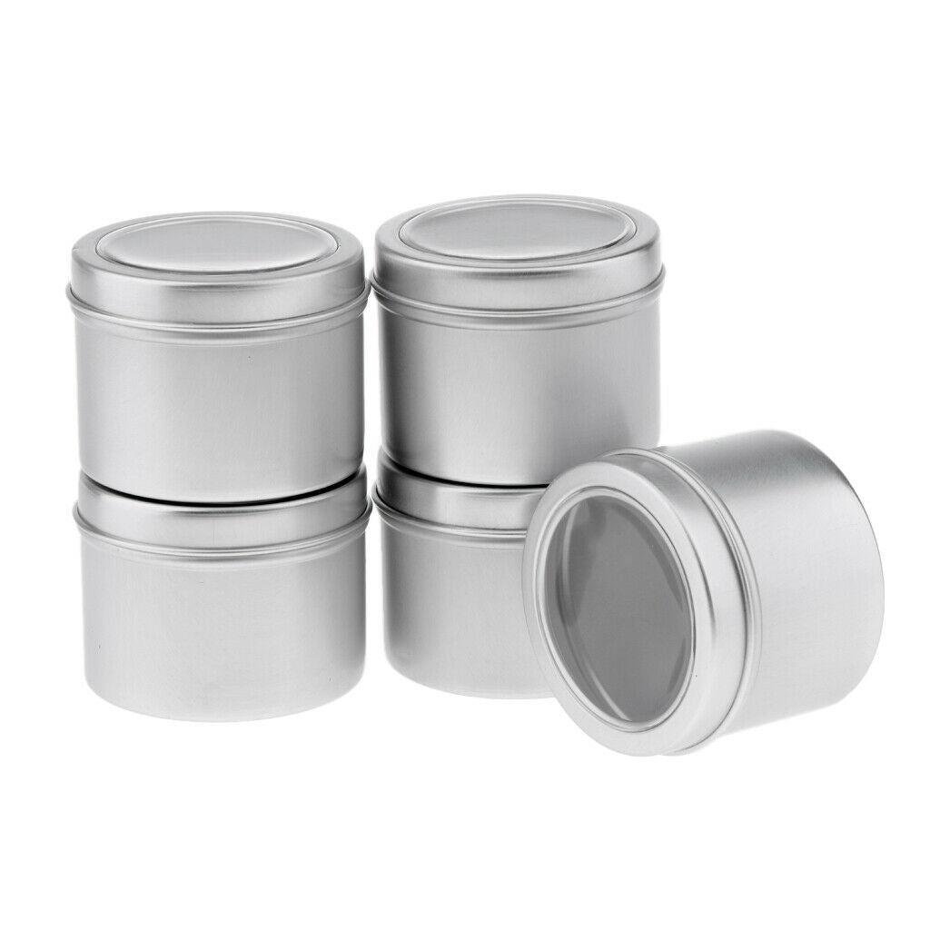 20pcs 60/100ml Empty Aluminium Cosmetic Pot Lip Balm Jar Tins With Clear Lid