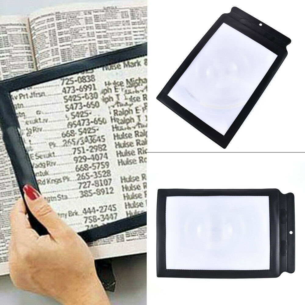 US Full Page Magnifier Sheet 4X Large Big Magnifying Glass Reading Book Aid Lens