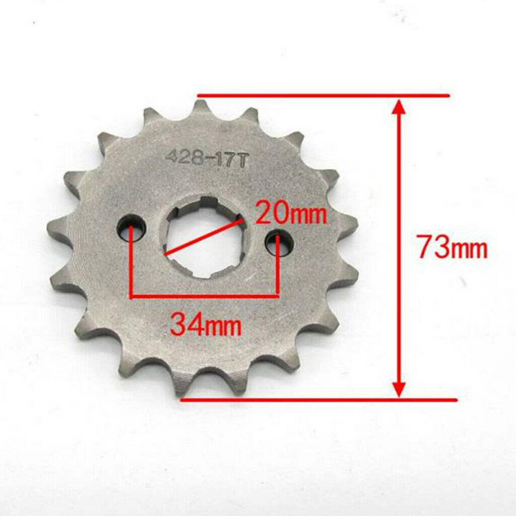 Front Sprocket 428-17T 20mm Shaft for Pit Trail Dirt Bike ATV Quad Motorcycle