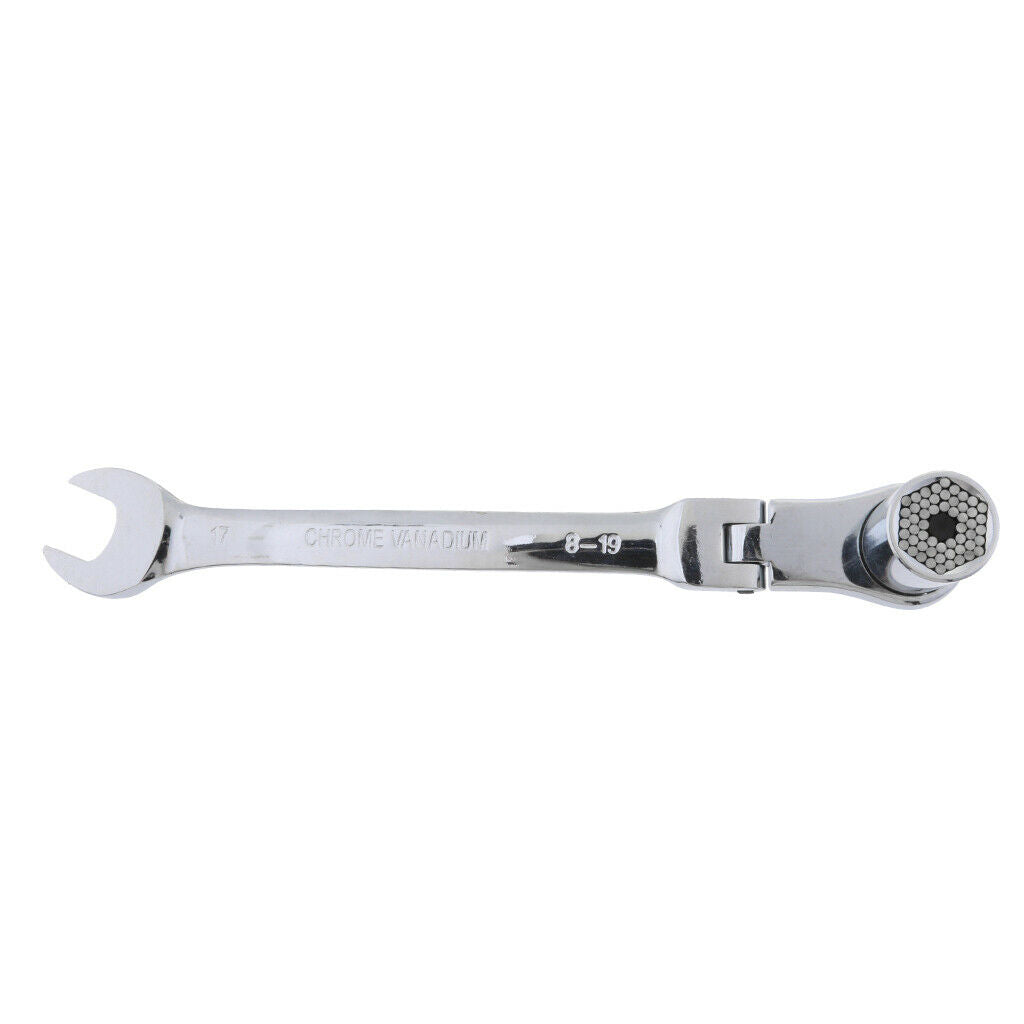 Universal 8-19mm Flex-Head Metric Combination Ratcheting Wrench Hand Tools FOR