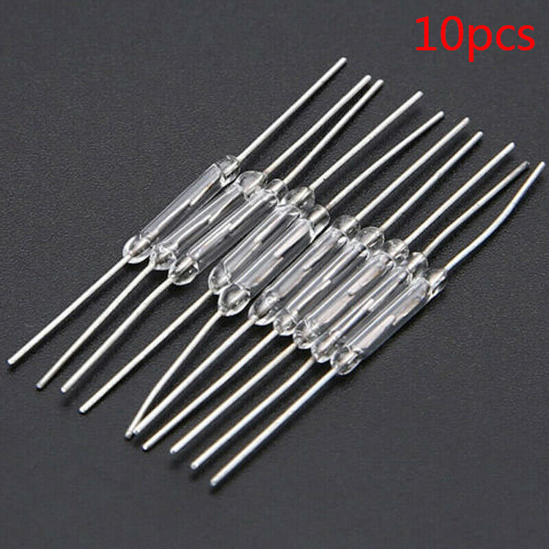 10Pcs 14mm Glass Magnetic Induction Reed Switch MagSwitch Normally Ope.drBKU Lt