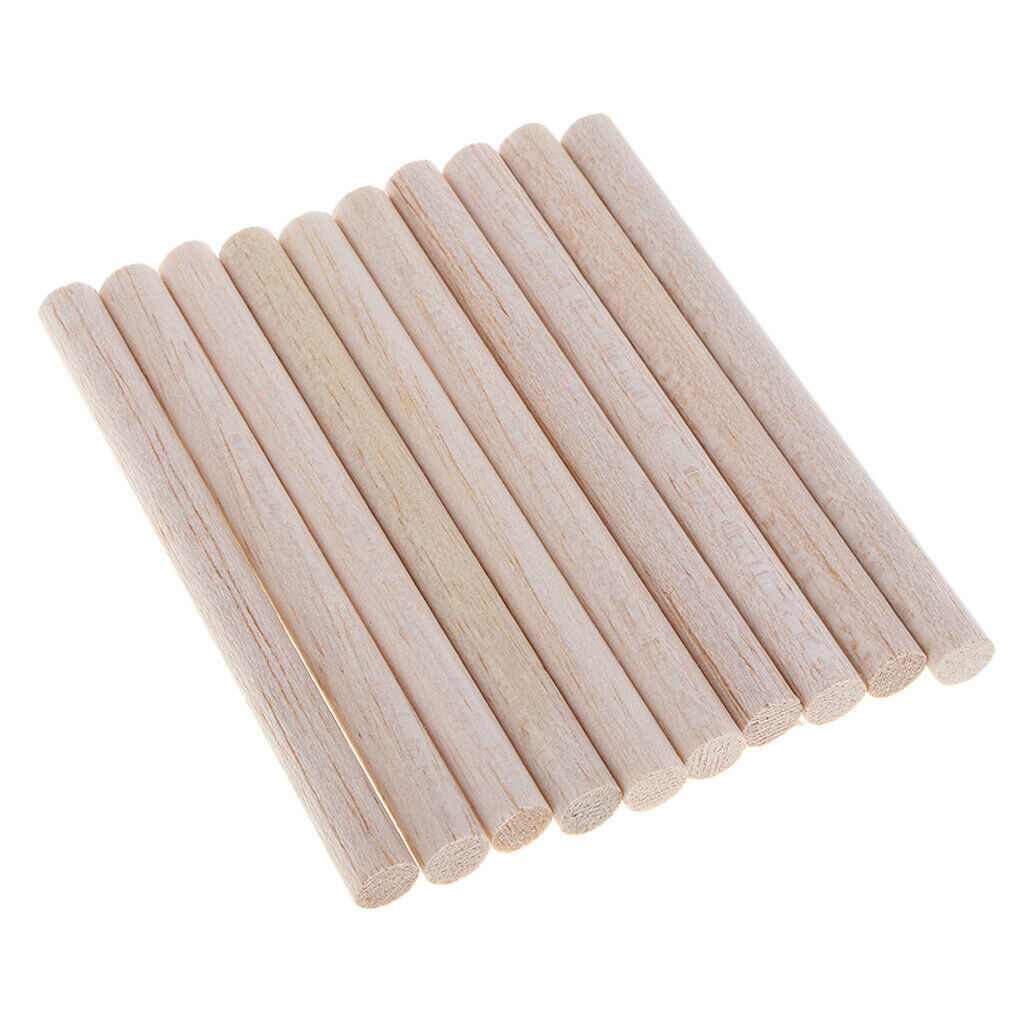 Round Balsa Wood Stick Unfinished Woodcraft Stick Dowel Rod 10 Pieces 110mm
