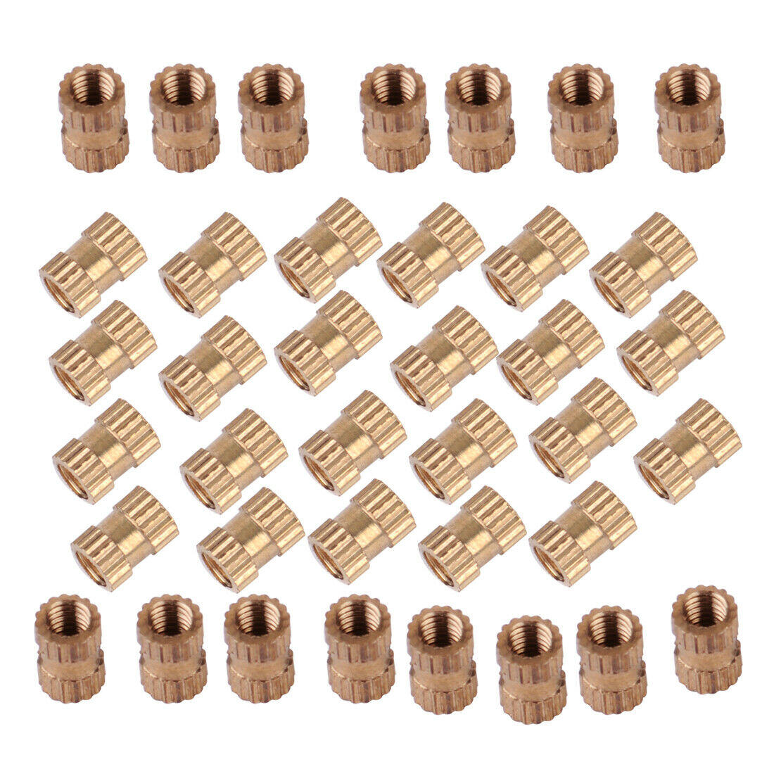 100pcs M3x6x4.3mm(OD) Brass Cylinder Knurled Embedded Threaded Round Insert An