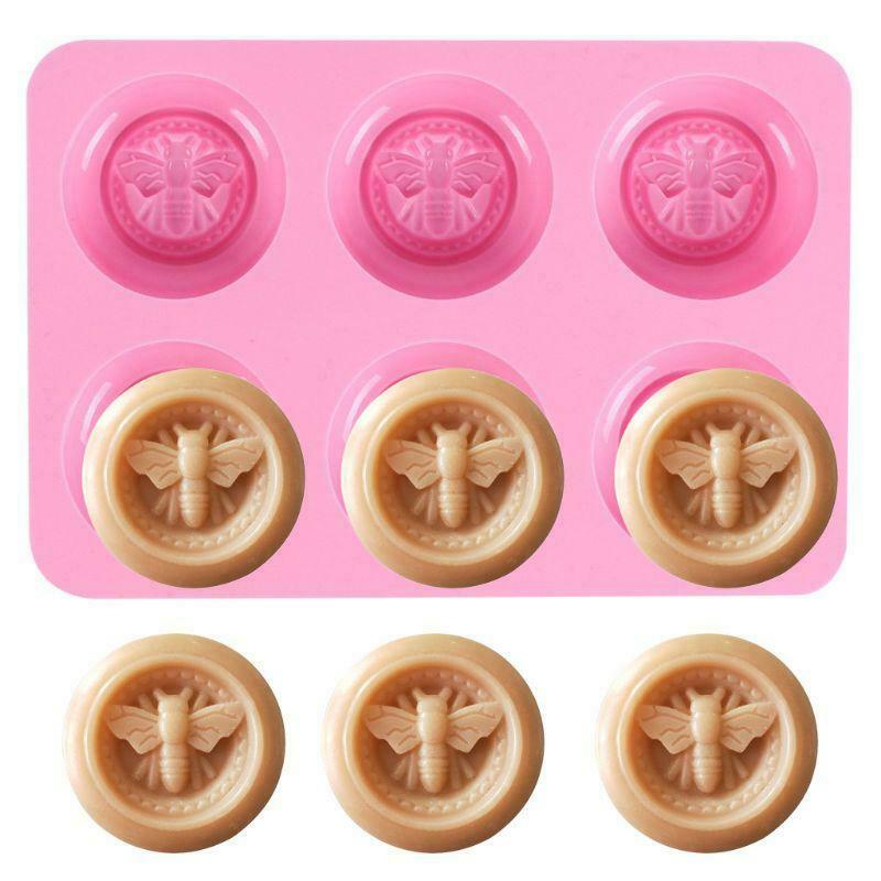 6 Cell Bee Honeycomb Shape Silicone Soap Mold Handmade Soap Molds Craft Art DIY