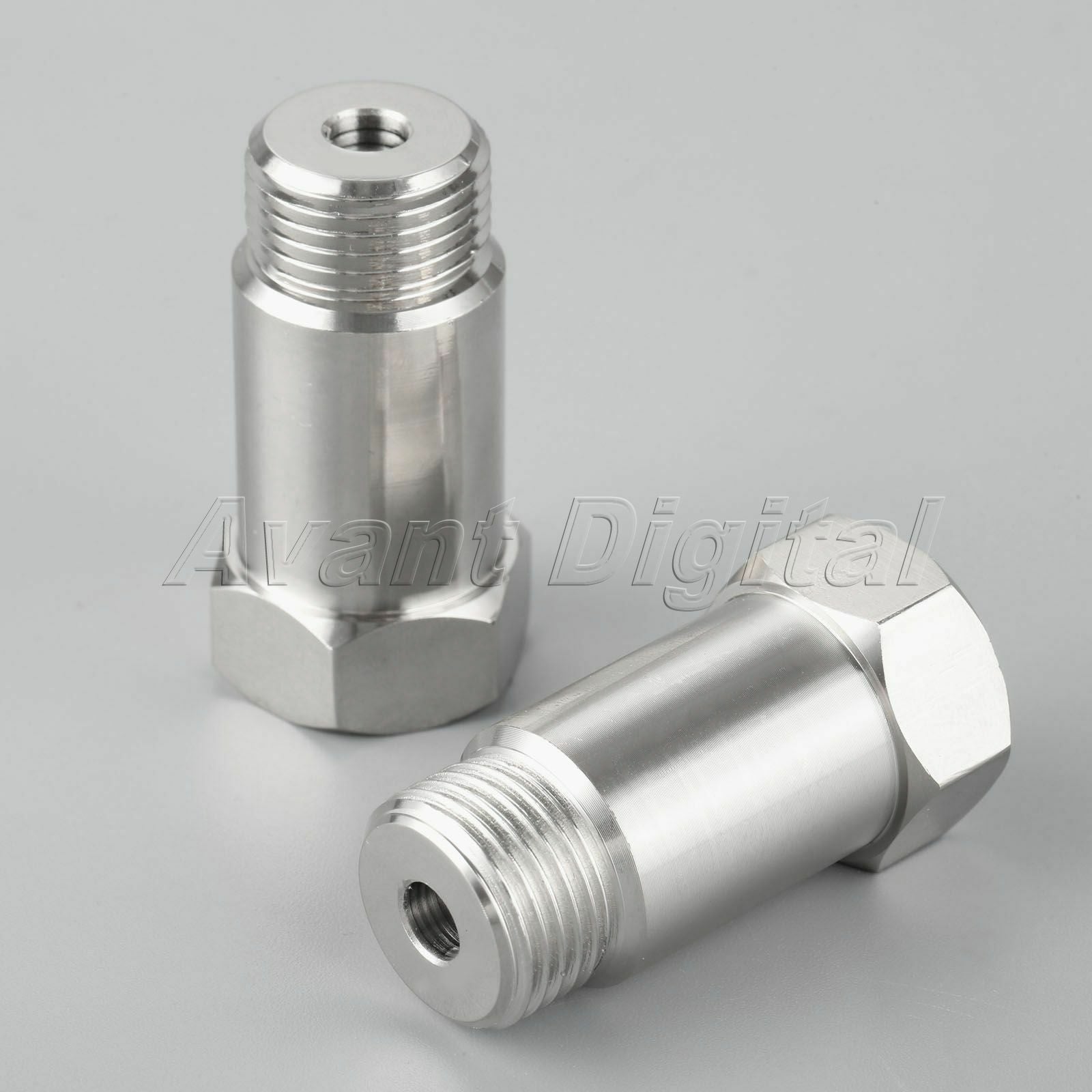2xO2 Oxygen Sensor Spacer Adapter Extension CEL Fix Universal 45mm Steel M18x1.5