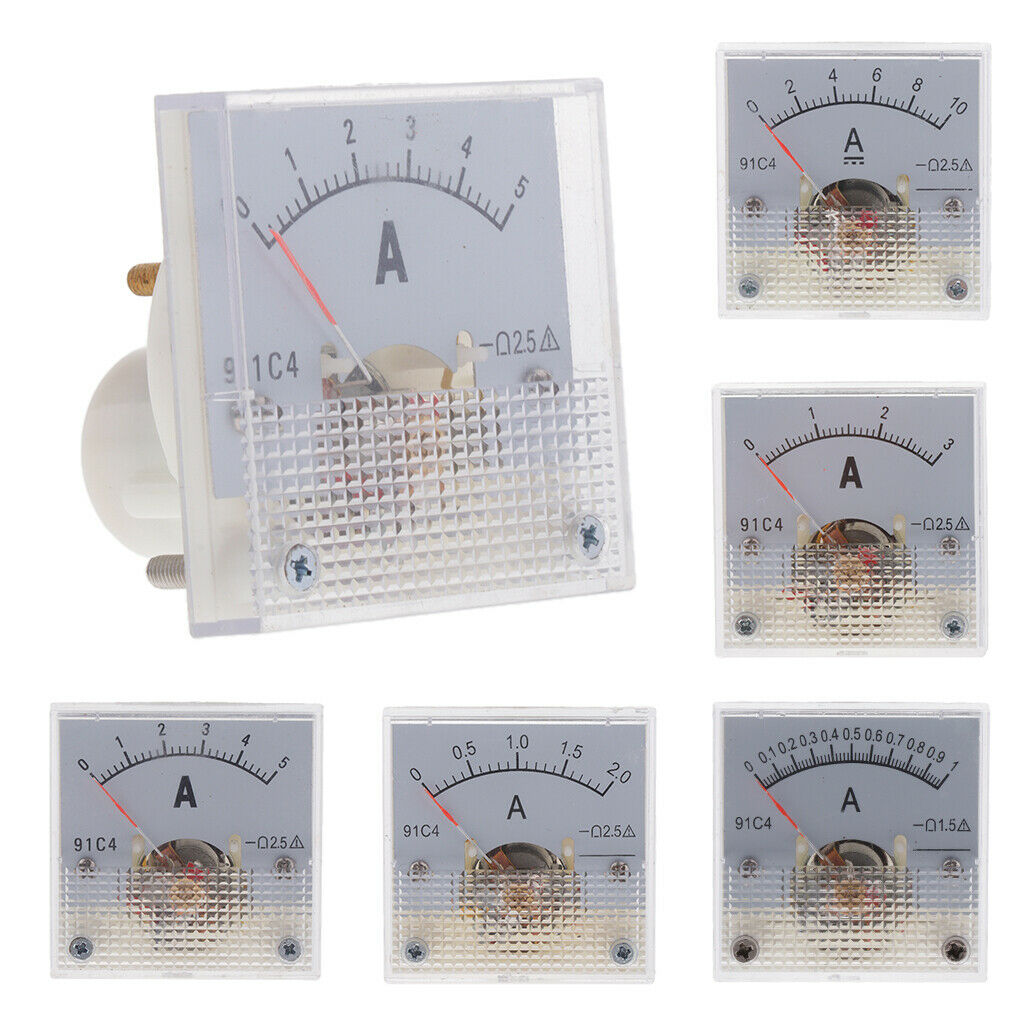 2Pcs/Set DC Analog Panel Mini AMP Meter Volt Gauge Tester Ammeter 91C4 0-1A