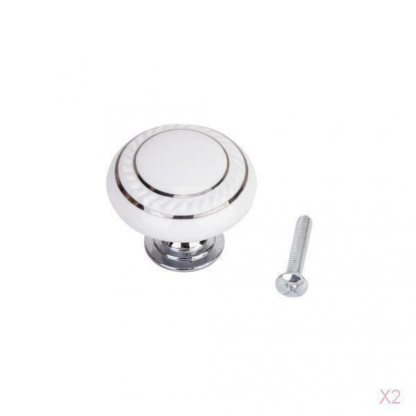 2pcs Dia. 36mm Ceramic Door Knob Wardrobe Cabinet