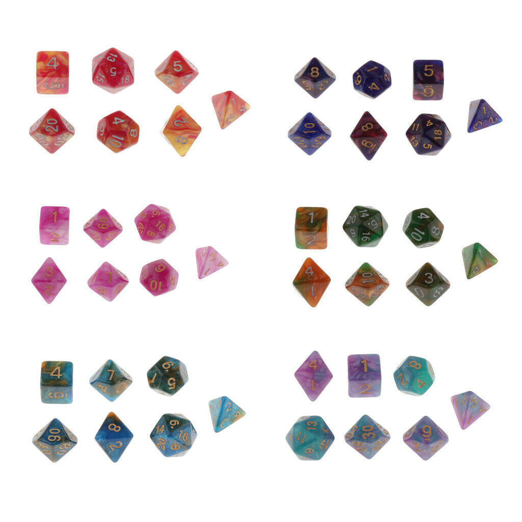21Pcs Multi Sided 10-25mm Dice Role Playing Game for RPG Casino Supplies