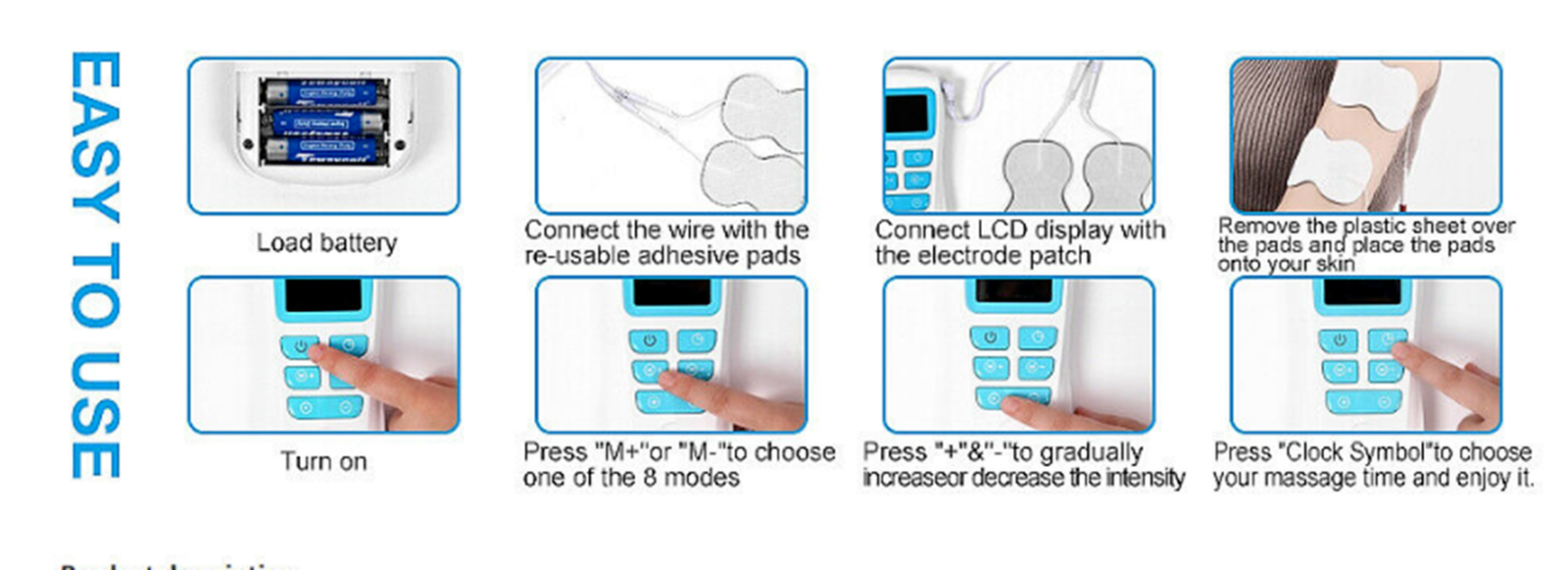 1 Set Tens Unit Electronic  Massager Pain Relief Therapy Gift PackPulse Digital