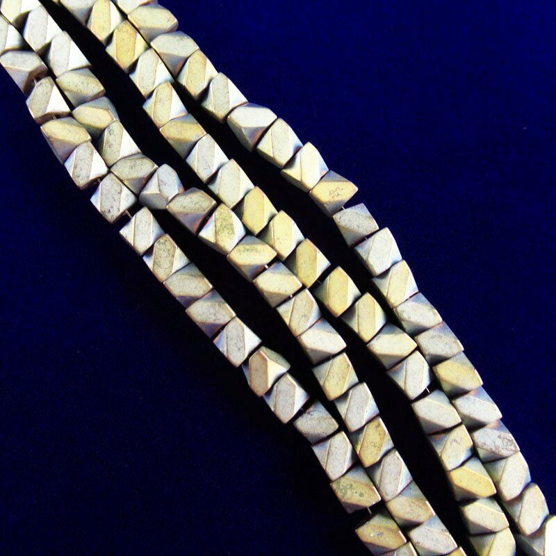 Faceted Army Green Frosted Hematite Square Loose Bead 15.5 inch 22g A-434TS