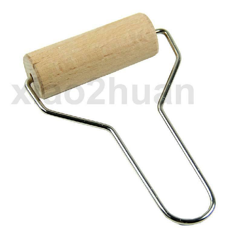 Wooden Clay Roller Pottery Rolling Pin Modelling Tool Stainless Steel Handle