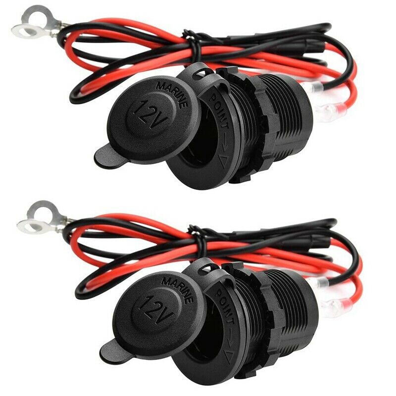 2 Pcs ette Lighter, Waterproof Marine Grade 12V / 24V DC Lighter Socket OutletQ1