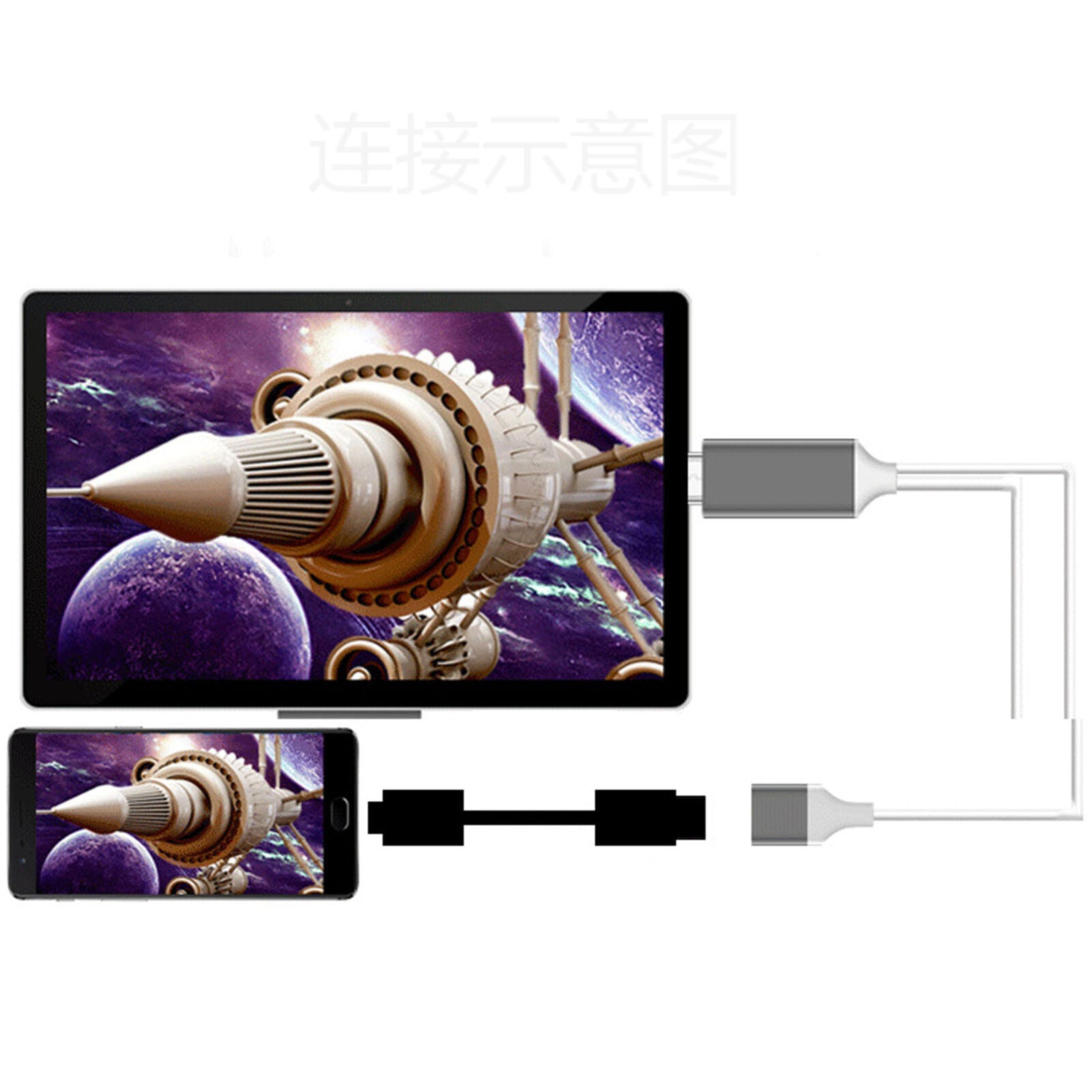 Type-C to TV 1080p HDMI HDTV AV Adapter Cable for Cell Phone Tablets