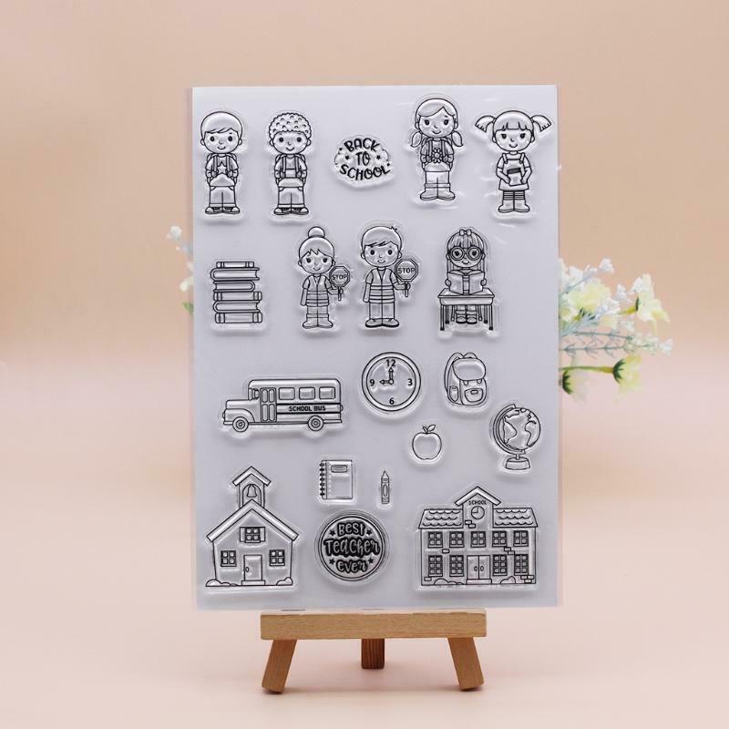 School Bus Silicone Clear Seal Stamp DIY Scrapbook Embossing Photo Album Decor